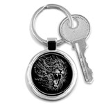 Lion Furious Abstract Desing Furious Key Chain (Round) Front