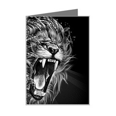 Lion Furious Abstract Desing Furious Mini Greeting Card by Mog4mog4