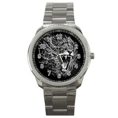 Lion Furious Abstract Desing Furious Sport Metal Watch by Mog4mog4