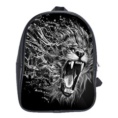 Lion Furious Abstract Desing Furious School Bag (large) by Mog4mog4