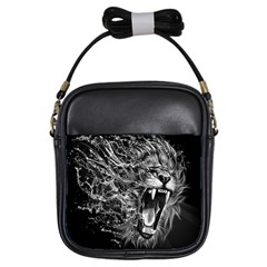 Lion Furious Abstract Desing Furious Girls Sling Bag by Mog4mog4