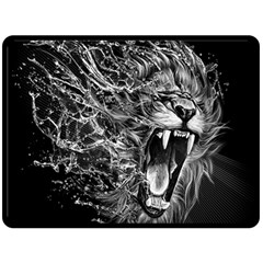 Lion Furious Abstract Desing Furious Fleece Blanket (large) by Mog4mog4