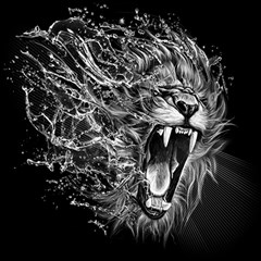 Lion Furious Abstract Desing Furious Play Mat (square) by Mog4mog4