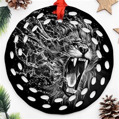 Lion Furious Abstract Desing Furious Ornament (round Filigree) by Mog4mog4