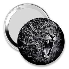 Lion Furious Abstract Desing Furious 3  Handbag Mirrors by Mog4mog4