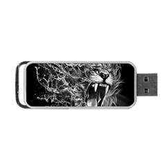 Lion Furious Abstract Desing Furious Portable Usb Flash (one Side) by Mog4mog4