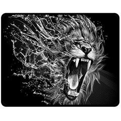 Lion Furious Abstract Desing Furious Two Sides Fleece Blanket (medium) by Mog4mog4