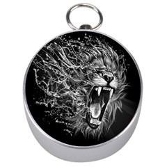 Lion Furious Abstract Desing Furious Silver Compasses by Mog4mog4