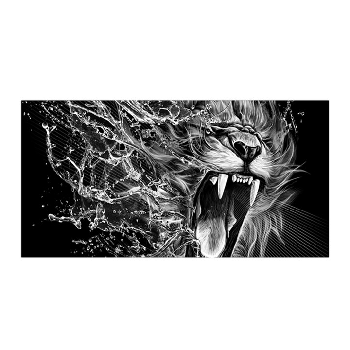 Lion Furious Abstract Desing Furious Satin Wrap 35  x 70 