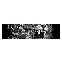 Lion Furious Abstract Desing Furious Oblong Satin Scarf (16  X 60 ) by Mog4mog4