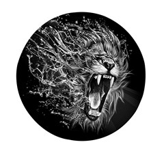 Lion Furious Abstract Desing Furious Mini Round Pill Box by Mog4mog4