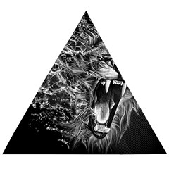 Lion Furious Abstract Desing Furious Wooden Puzzle Triangle by Mog4mog4