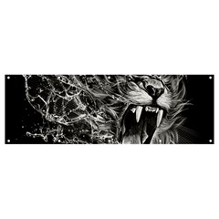 Lion Furious Abstract Desing Furious Banner And Sign 12  X 4  by Mog4mog4