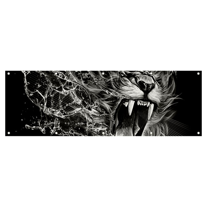 Lion Furious Abstract Desing Furious Banner and Sign 12  x 4 