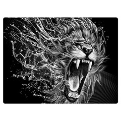 Lion Furious Abstract Desing Furious Two Sides Premium Plush Fleece Blanket (extra Small) by Mog4mog4