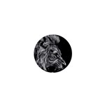 Roar Angry Male Lion Black 1  Mini Magnets Front