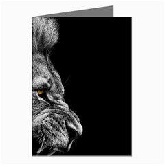 Roar Angry Male Lion Black Greeting Cards (pkg Of 8) by Mog4mog4