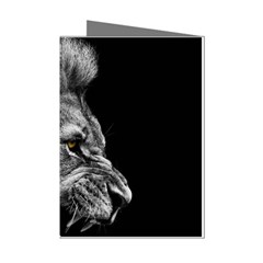 Roar Angry Male Lion Black Mini Greeting Cards (pkg Of 8) by Mog4mog4