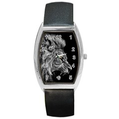 Roar Angry Male Lion Black Barrel Style Metal Watch by Mog4mog4