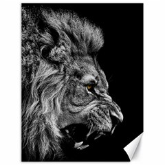 Roar Angry Male Lion Black Canvas 18  X 24  by Mog4mog4