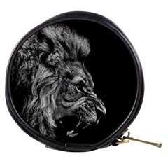 Roar Angry Male Lion Black Mini Makeup Bag by Mog4mog4