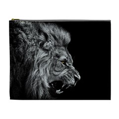 Roar Angry Male Lion Black Cosmetic Bag (xl) by Mog4mog4