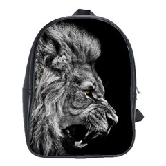 Roar Angry Male Lion Black School Bag (large) by Mog4mog4