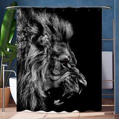 Roar Angry Male Lion Black Shower Curtain 60  X 72  (medium)  by Mog4mog4