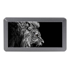 Roar Angry Male Lion Black Memory Card Reader (mini) by Mog4mog4