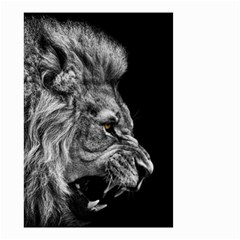 Roar Angry Male Lion Black Small Garden Flag (two Sides) by Mog4mog4