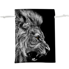 Roar Angry Male Lion Black Lightweight Drawstring Pouch (xl) by Mog4mog4