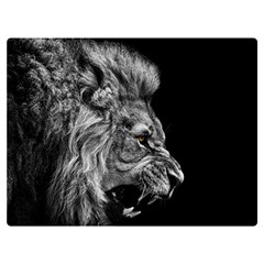 Roar Angry Male Lion Black Premium Plush Fleece Blanket (extra Small) by Mog4mog4