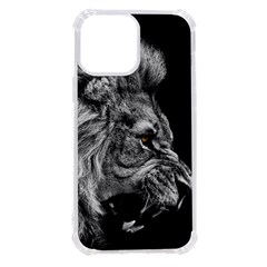 Roar Angry Male Lion Black Iphone 13 Pro Max Tpu Uv Print Case