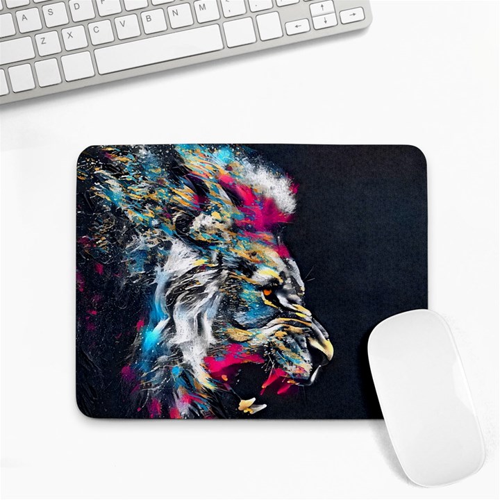 Angry Male Lion Roar Small Mousepad