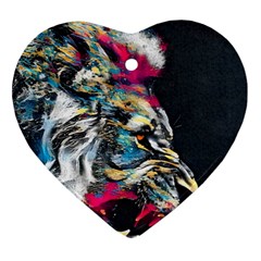 Angry Male Lion Roar Ornament (Heart)