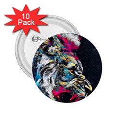 Angry Male Lion Roar 2.25  Buttons (10 pack) 