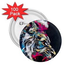 Angry Male Lion Roar 2.25  Buttons (100 pack) 