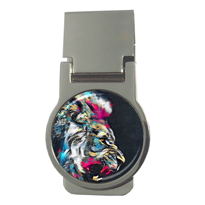 Angry Male Lion Roar Money Clips (Round) 