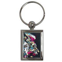 Angry Male Lion Roar Key Chain (rectangle) by Mog4mog4