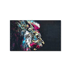 Angry Male Lion Roar Sticker (Rectangular)