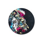 Angry Male Lion Roar Magnet 3  (Round) Front