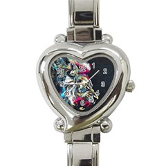 Angry Male Lion Roar Heart Italian Charm Watch