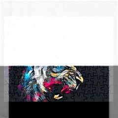 Angry Male Lion Roar Rectangular Jigsaw Puzzl