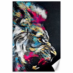 Angry Male Lion Roar Canvas 12  x 18 