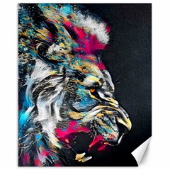 Angry Male Lion Roar Canvas 16  x 20 