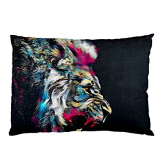 Angry Male Lion Roar Pillow Case