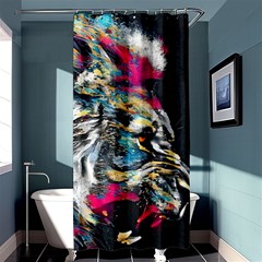 Angry Male Lion Roar Shower Curtain 36  x 72  (Stall) 