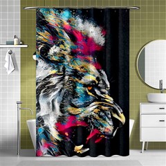 Angry Male Lion Roar Shower Curtain 48  X 72  (small)  by Mog4mog4