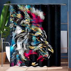 Angry Male Lion Roar Shower Curtain 60  x 72  (Medium) 