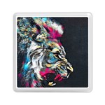 Angry Male Lion Roar Memory Card Reader (Square) Front